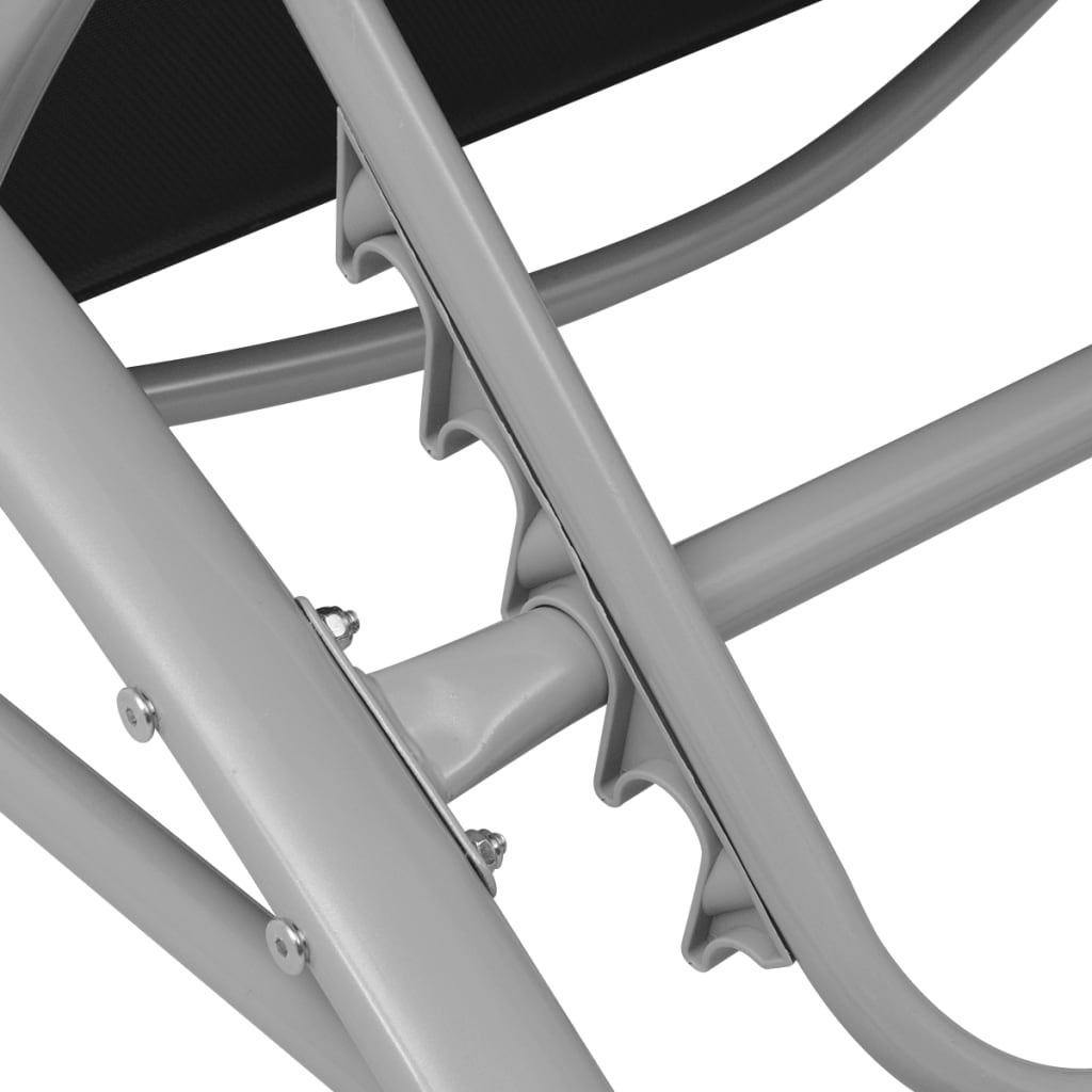 Sun Loungers with Umbrella Aluminium Black- Sunloungers - HomeShopIreland - Home Shop Ireland - Sunloungers - Sun Loungers with Umbrella Aluminium Black