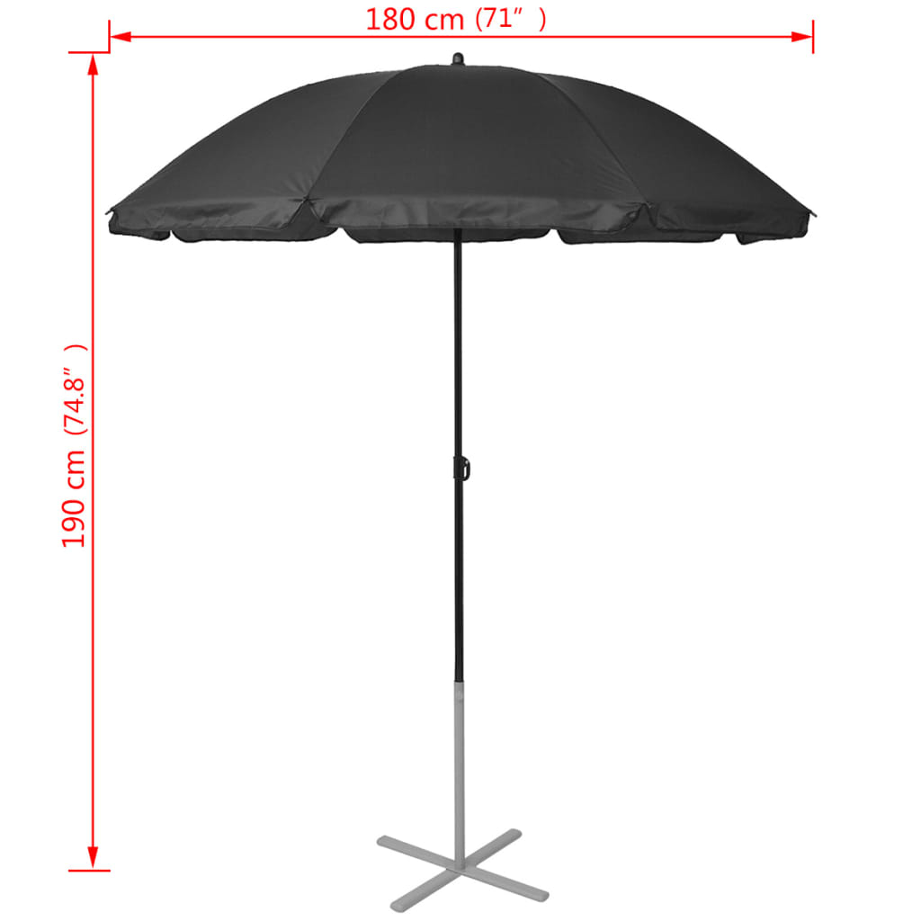 Sun Loungers with Umbrella Aluminium Black- Sunloungers - HomeShopIreland - Home Shop Ireland - Sunloungers - Sun Loungers with Umbrella Aluminium Black