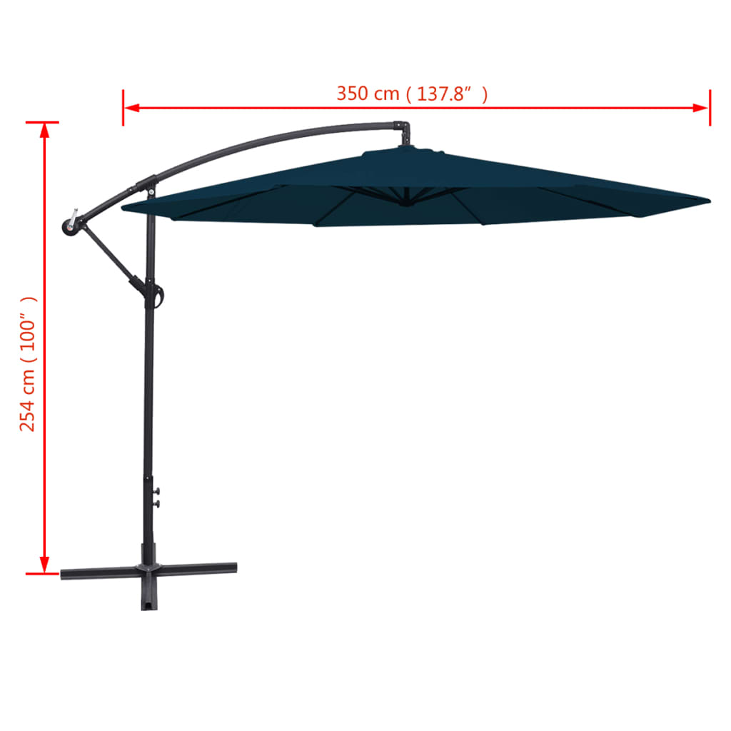 Cantilever Umbrella 3.5 m Blue- Outdoor Umbrellas & Sunshades - HomeShopIreland - Home Shop Ireland - Outdoor Umbrellas & Sunshades - Cantilever Umbrella 3.5 m Blue