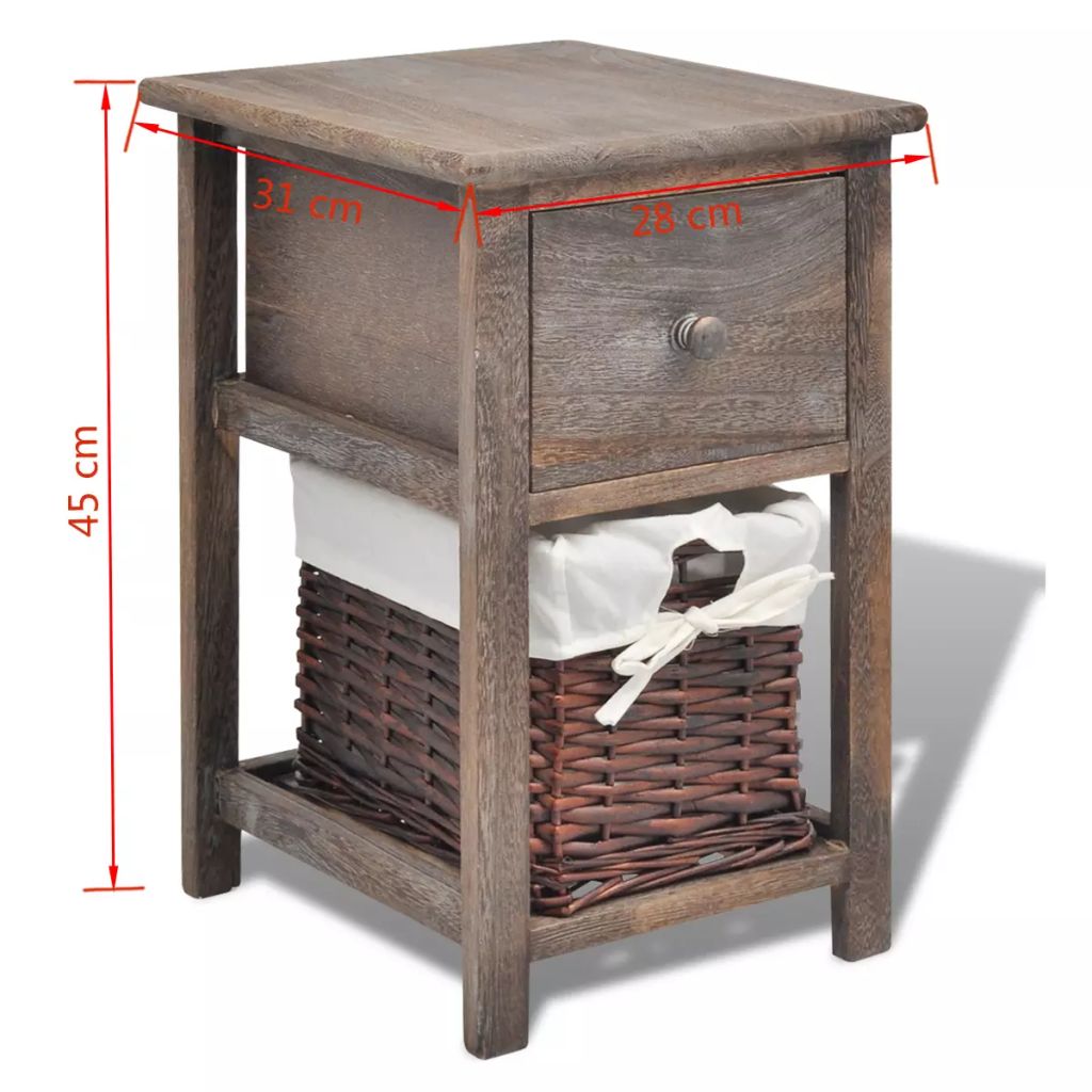 Bedside Cabinet Wood Brown- Bedside Tables - HomeShopIreland - Home Shop Ireland - Bedside Tables - Bedside Cabinet Wood Brown