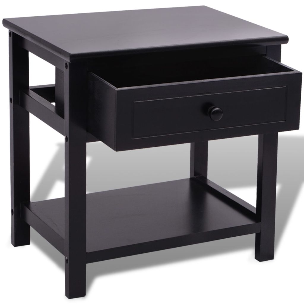 Bedside Cabinets 2 pcs Wood Black- Bedside Tables - HomeShopIreland - Home Shop Ireland - Bedside Tables - Bedside Cabinets 2 pcs Wood Black