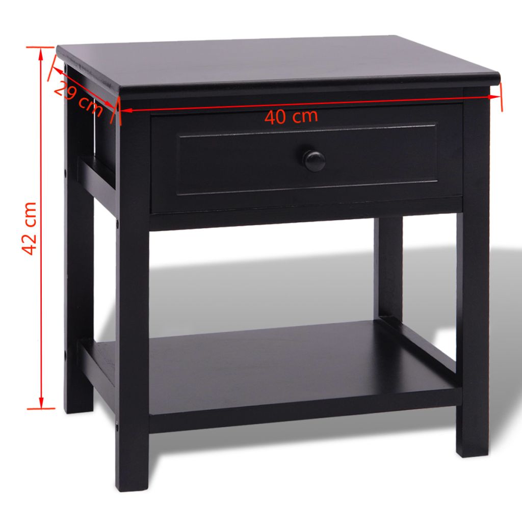 Bedside Cabinets 2 pcs Wood Black- Bedside Tables - HomeShopIreland - Home Shop Ireland - Bedside Tables - Bedside Cabinets 2 pcs Wood Black