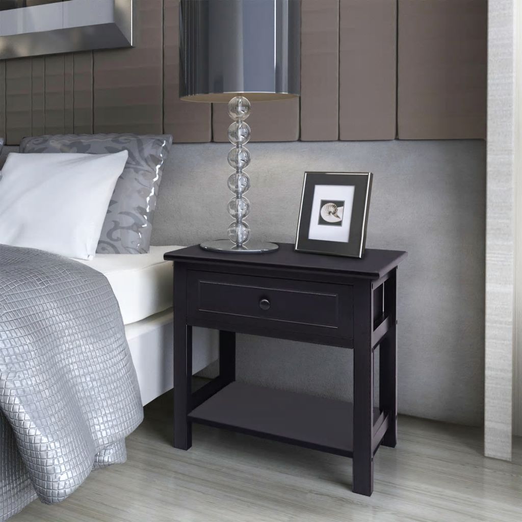 Bedside Cabinets 2 pcs Wood Black- Bedside Tables - HomeShopIreland - Home Shop Ireland - Bedside Tables - Bedside Cabinets 2 pcs Wood Black