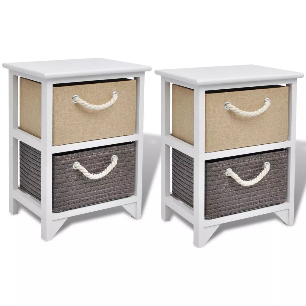 Bedside Cabinets 2 pcs Wood- Bedside Tables - HomeShopIreland - Home Shop Ireland - Bedside Tables - Bedside Cabinets 2 pcs Wood