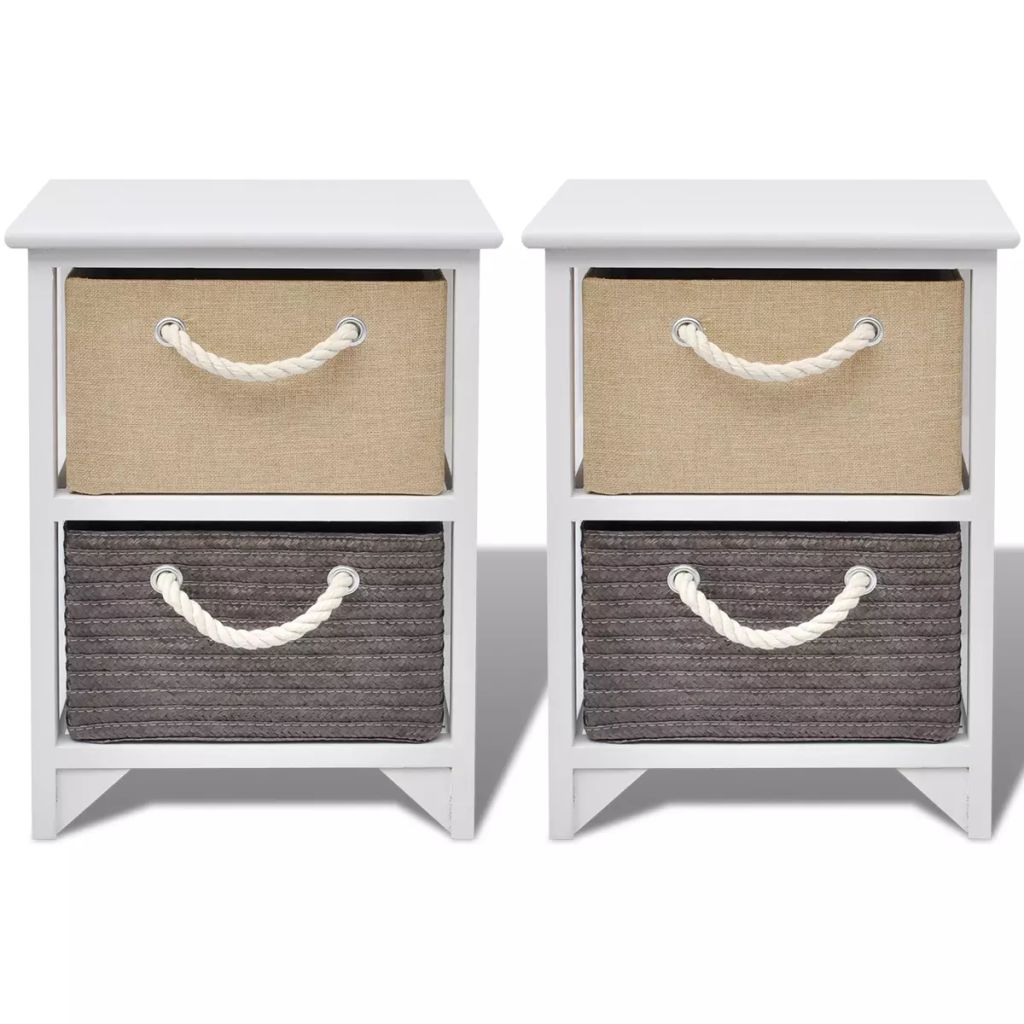 Bedside Cabinets 2 pcs Wood- Bedside Tables - HomeShopIreland - Home Shop Ireland - Bedside Tables - Bedside Cabinets 2 pcs Wood