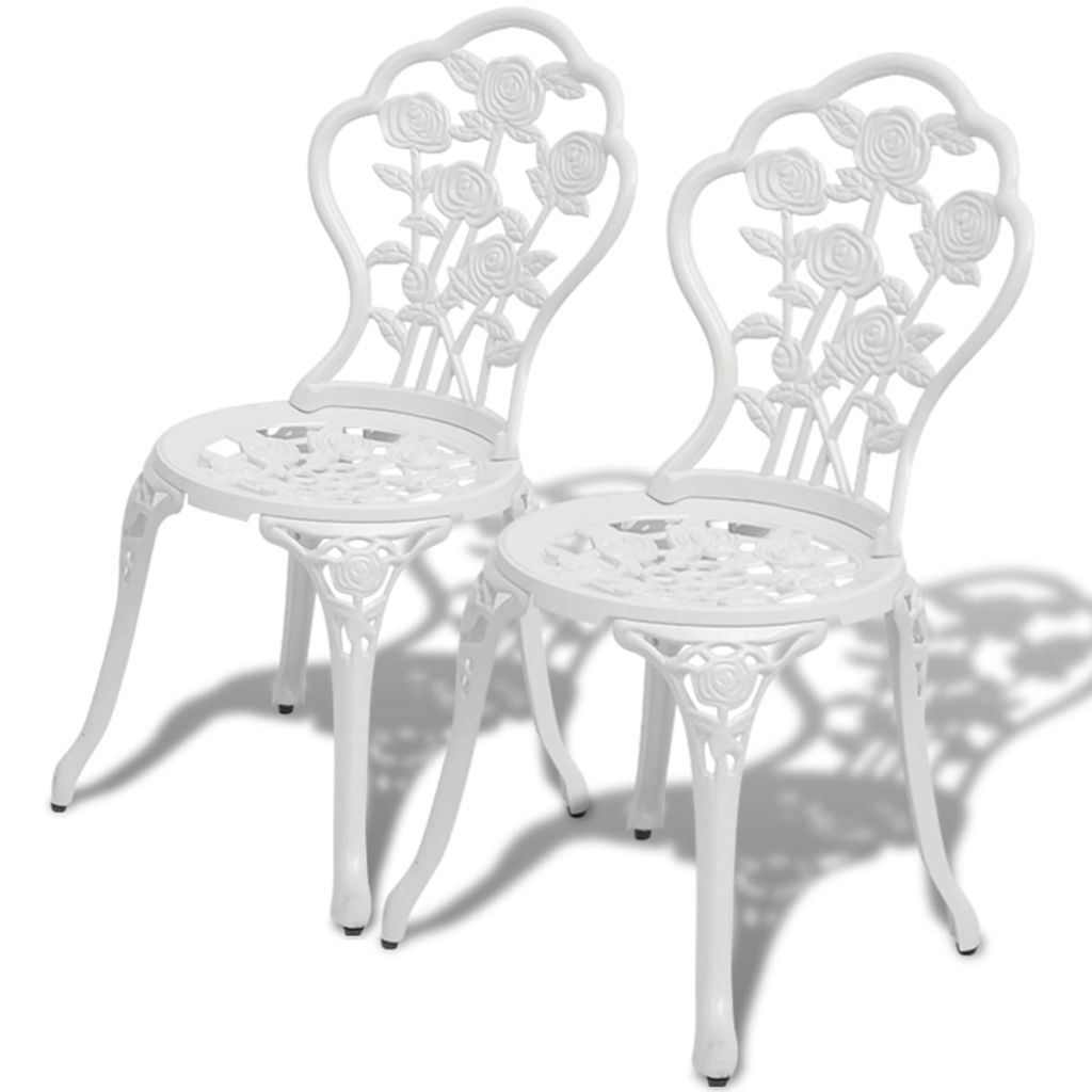 3 Piece Bistro Set Cast Aluminium White- Outdoor Furniture Sets - HomeShopIreland - Home Shop Ireland - Outdoor Furniture Sets - 3 Piece Bistro Set Cast Aluminium White