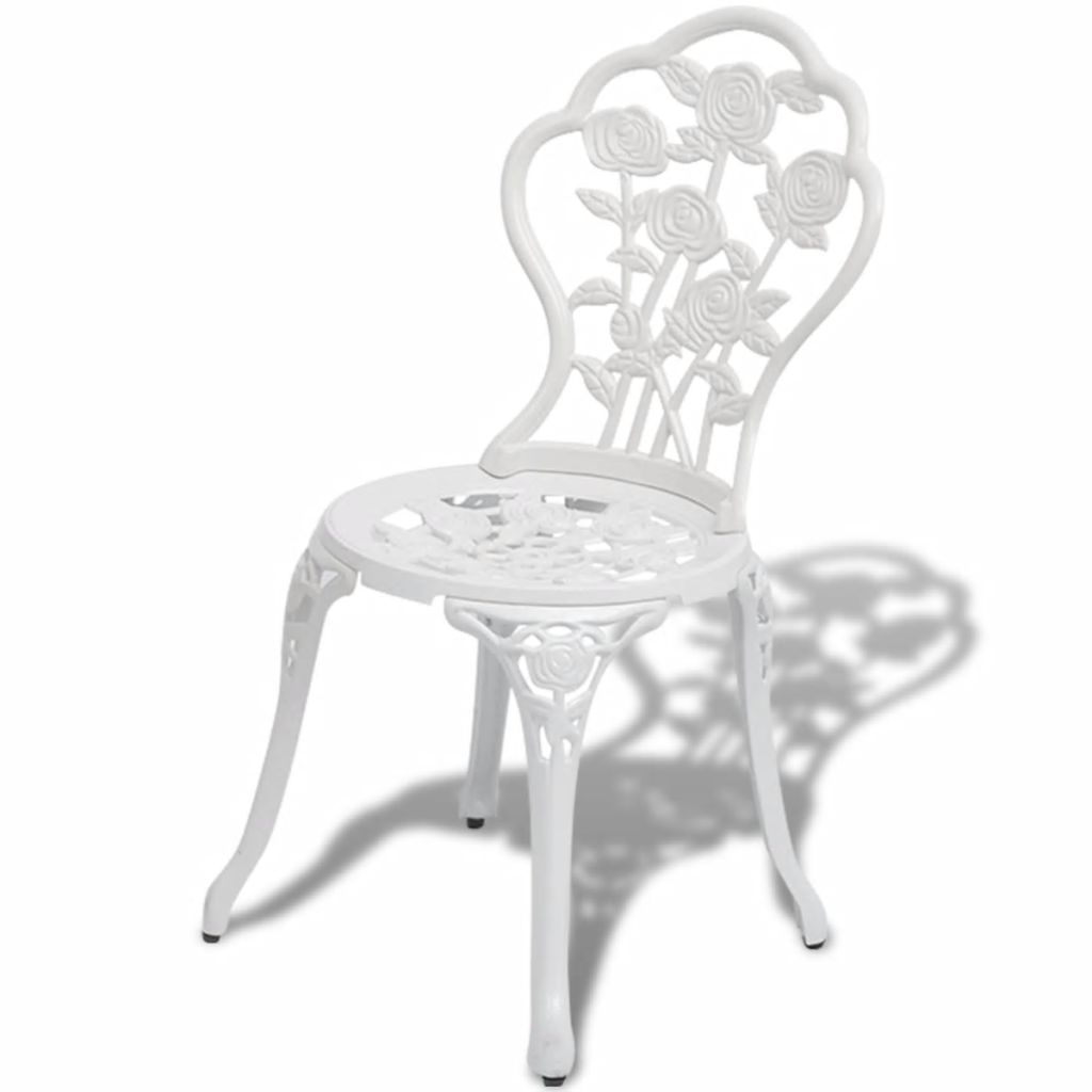 3 Piece Bistro Set Cast Aluminium White- Outdoor Furniture Sets - HomeShopIreland - Home Shop Ireland - Outdoor Furniture Sets - 3 Piece Bistro Set Cast Aluminium White