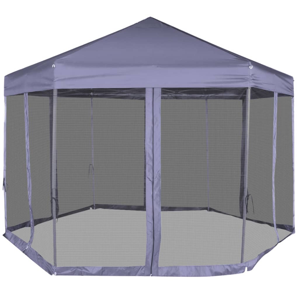 Hexagonal Pop-Up Marquee with 6 Sidewalls Dark Blue 3.6x3.1 m- Canopies & Gazebos - HomeShopIreland - Home Shop Ireland - Canopies & Gazebos - Hexagonal Pop-Up Marquee with 6 Sidewalls Dark Blue 3.6x3.1 m