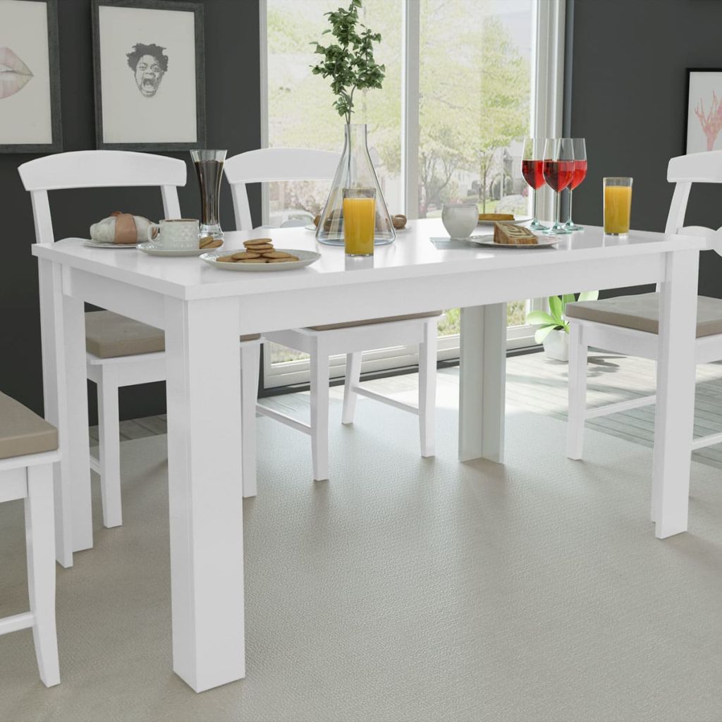 Dining Table 140x80x75 cm White- Kitchen & Dining Room Tables - HomeShopIreland - Home Shop Ireland - Kitchen & Dining Room Tables - Dining Table 140x80x75 cm White