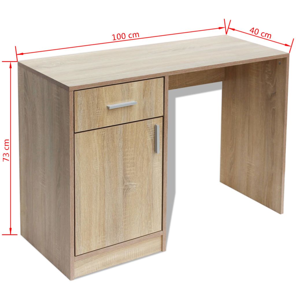 Desk with Drawer and Cabinet Oak 100x40x73 cm- Desks - HomeShopIreland - Home Shop Ireland - Desks - Desk with Drawer and Cabinet Oak 100x40x73 cm