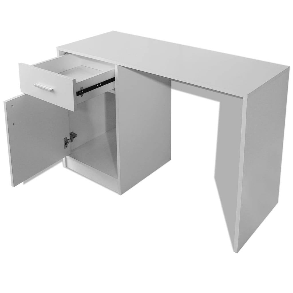 Desk with Drawer and Cabinet White 100x40x73 cm- Desks - HomeShopIreland - Home Shop Ireland - Desks - Desk with Drawer and Cabinet White 100x40x73 cm