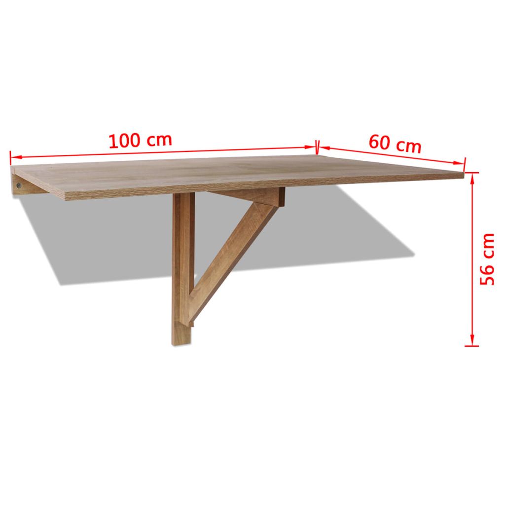 Folding Wall Table Oak 100x60 cm- Folding Tables - HomeShopIreland - Home Shop Ireland - Folding Tables - Folding Wall Table Oak 100x60 cm