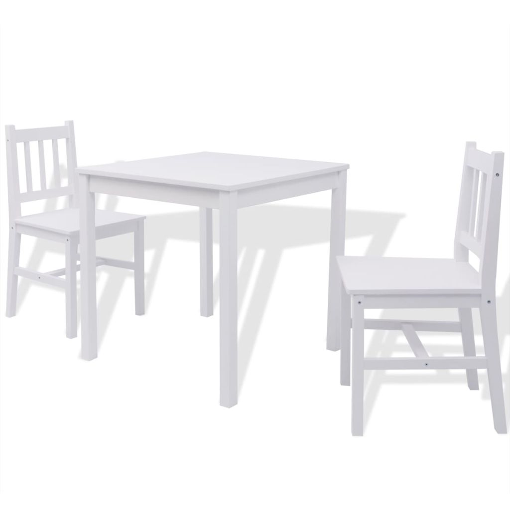 Three Piece Dining Set Pinewood White- Kitchen & Dining Furniture Sets - HomeShopIreland - Home Shop Ireland - Kitchen & Dining Furniture Sets - Three Piece Dining Set Pinewood White