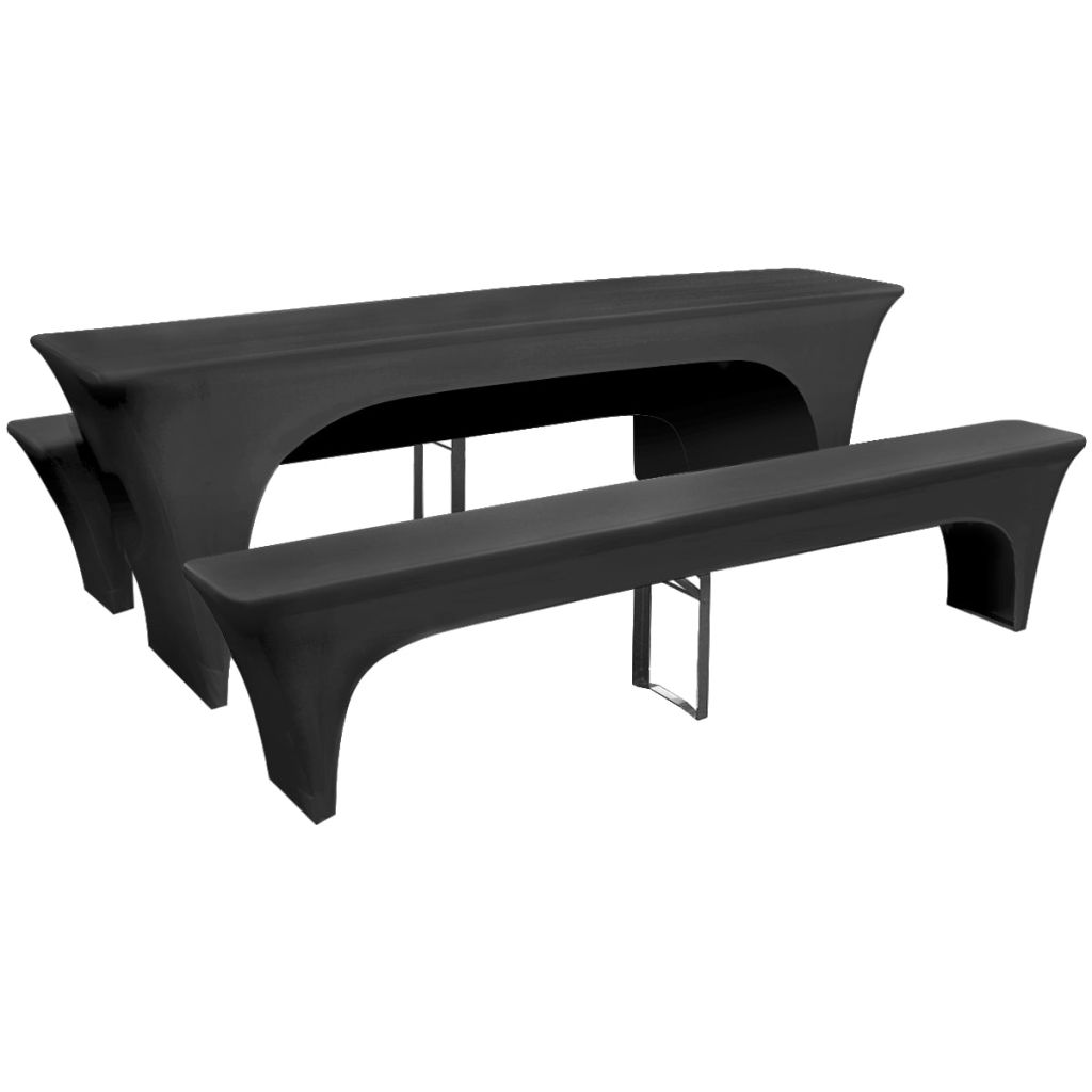 Three Piece Slipcover for Beer Table/Benches Stretch Anthracite- Slipcovers - HomeShopIreland - Home Shop Ireland - Slipcovers - Three Piece Slipcover for Beer Table/Benches Stretch Anthracite