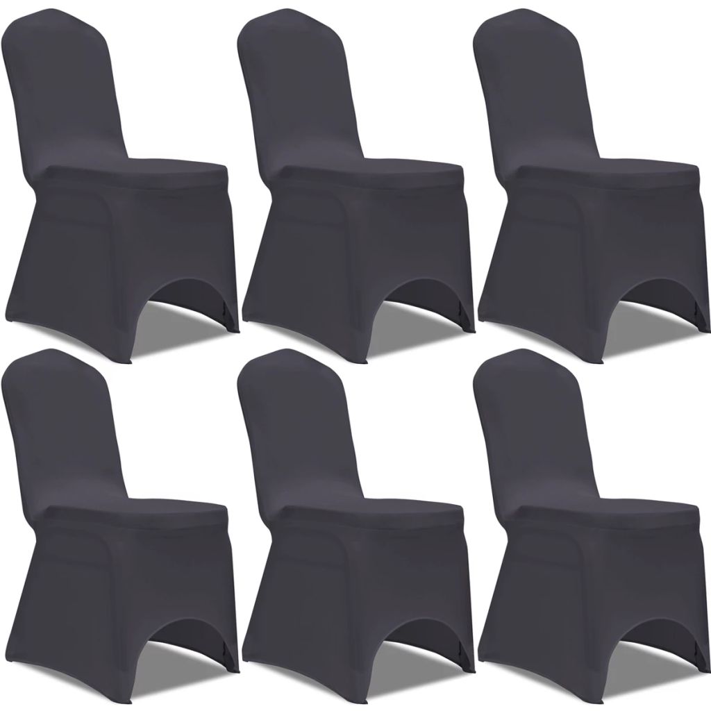 Stretch Chair Cover 6 pcs Anthracite- Slipcovers - HomeShopIreland - Home Shop Ireland - Slipcovers - Stretch Chair Cover 6 pcs Anthracite