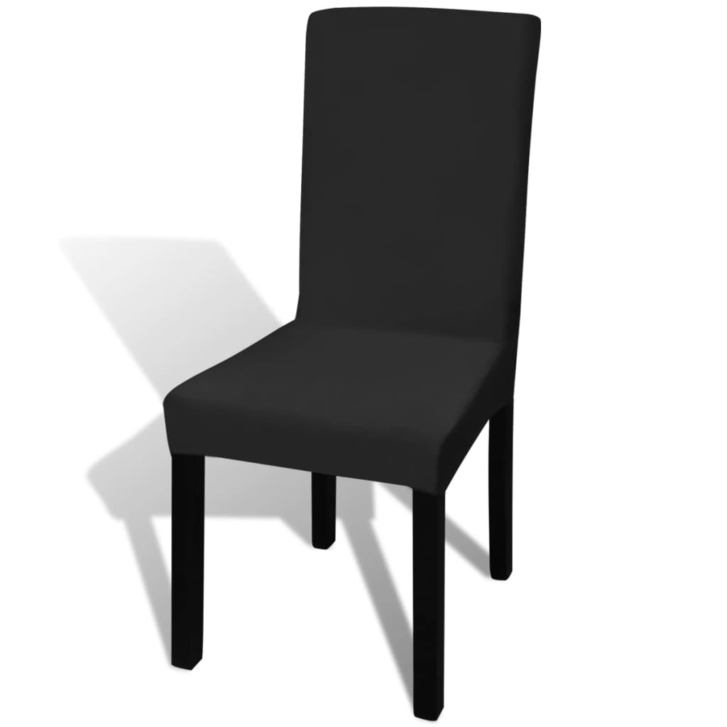 Straight Stretchable Chair Cover 4 pcs Black- Slipcovers - HomeShopIreland - Home Shop Ireland - Slipcovers - Straight Stretchable Chair Cover 4 pcs Black