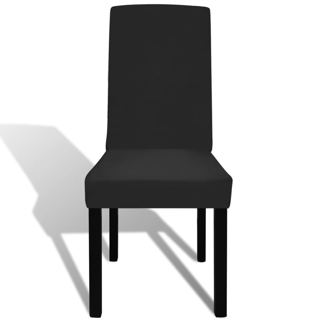 Straight Stretchable Chair Cover 4 pcs Black- Slipcovers - HomeShopIreland - Home Shop Ireland - Slipcovers - Straight Stretchable Chair Cover 4 pcs Black