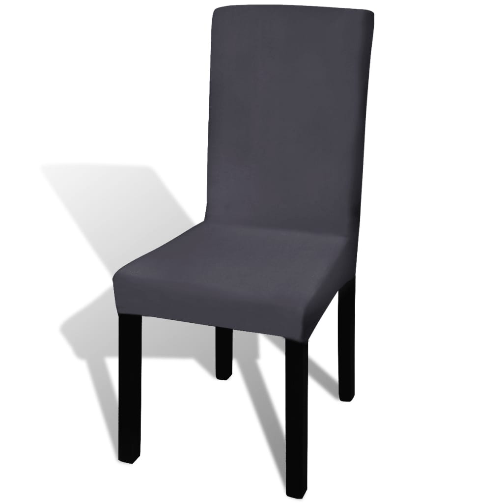 Straight Stretchable Chair Cover 6 pcs Anthracite- Slipcovers - HomeShopIreland - Home Shop Ireland - Slipcovers - Straight Stretchable Chair Cover 6 pcs Anthracite