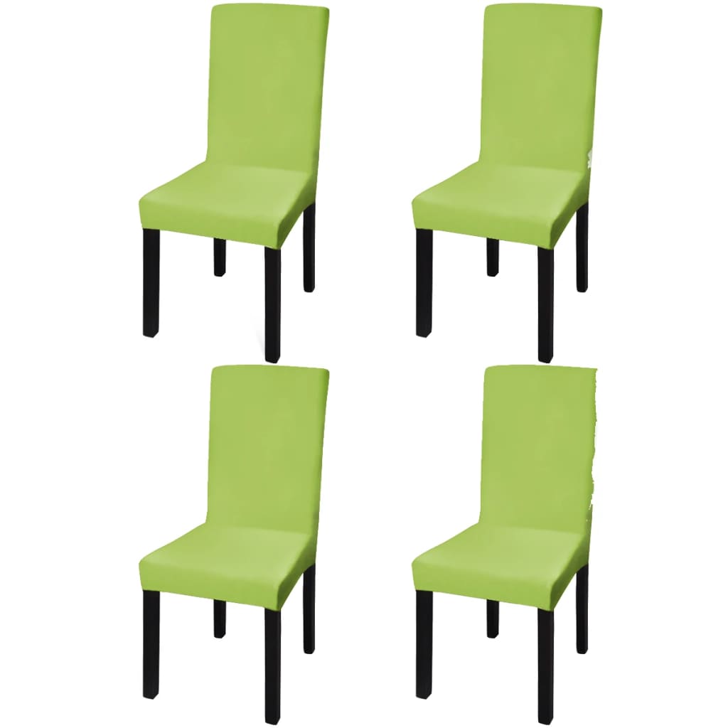 Straight Stretchable Chair Cover 4 pcs Green- Slipcovers - HomeShopIreland - Home Shop Ireland - Slipcovers - Straight Stretchable Chair Cover 4 pcs Green