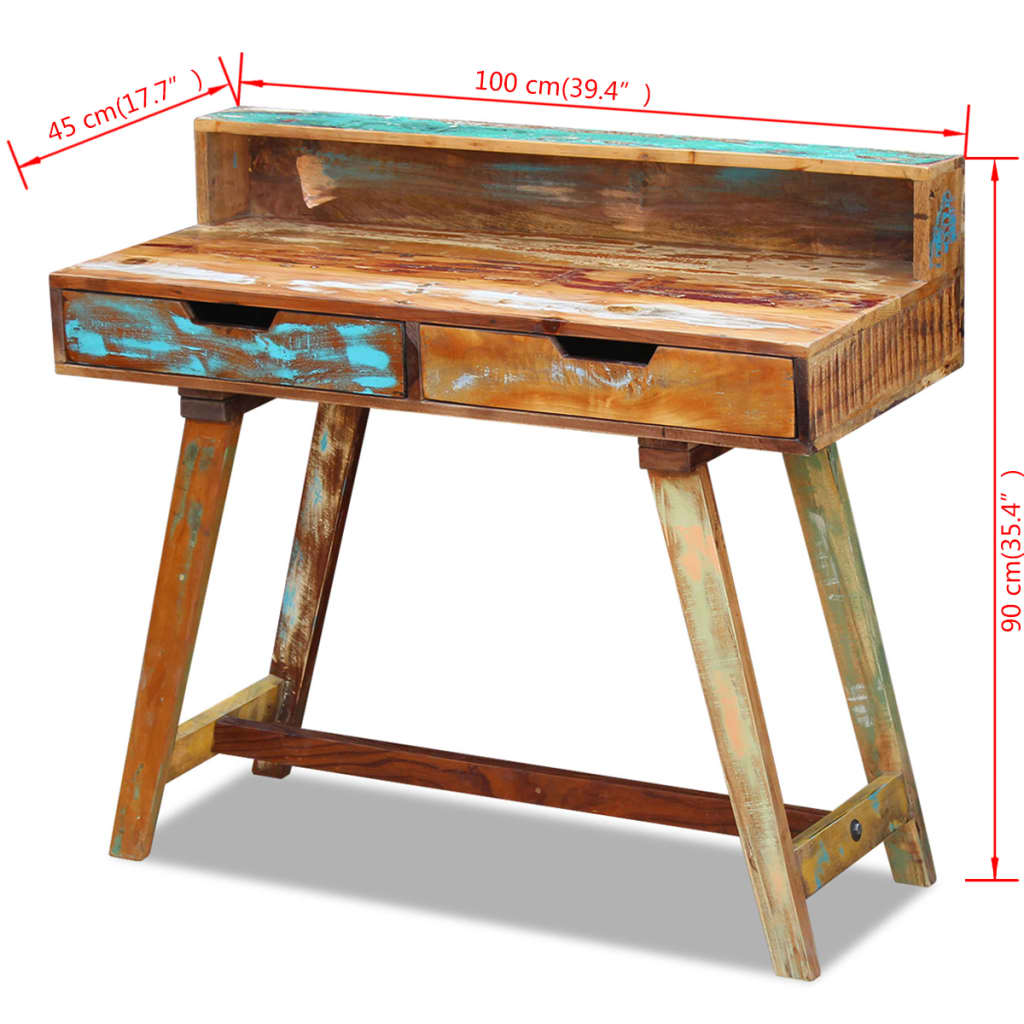 Desk Solid Reclaimed Wood- Desks - HomeShopIreland - Home Shop Ireland - Desks - Desk Solid Reclaimed Wood