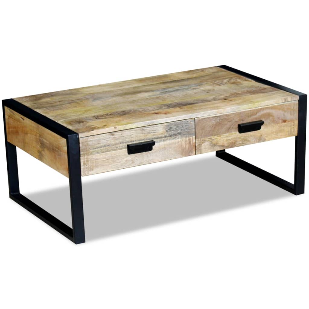 Coffee Table with 2 Drawers Solid Mango Wood 100x60x40 cm- Coffee Tables - HomeShopIreland - Home Shop Ireland - Coffee Tables - Coffee Table with 2 Drawers Solid Mango Wood 100x60x40 cm