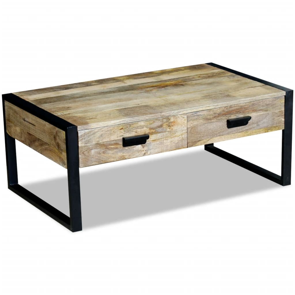 Coffee Table with 2 Drawers Solid Mango Wood 100x60x40 cm- Coffee Tables - HomeShopIreland - Home Shop Ireland - Coffee Tables - Coffee Table with 2 Drawers Solid Mango Wood 100x60x40 cm