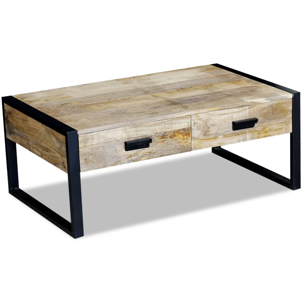 Coffee Table with 2 Drawers Solid Mango Wood 100x60x40 cm- Coffee Tables - HomeShopIreland - Home Shop Ireland - Coffee Tables - Coffee Table with 2 Drawers Solid Mango Wood 100x60x40 cm