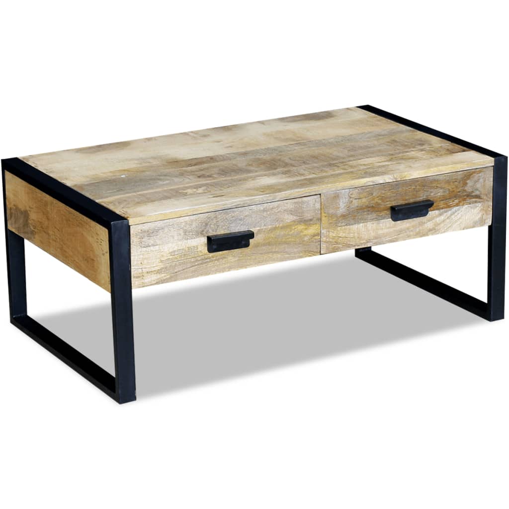Coffee Table with 2 Drawers Solid Mango Wood 100x60x40 cm- Coffee Tables - HomeShopIreland - Home Shop Ireland - Coffee Tables - Coffee Table with 2 Drawers Solid Mango Wood 100x60x40 cm