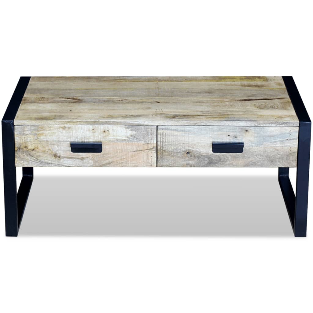 Coffee Table with 2 Drawers Solid Mango Wood 100x60x40 cm- Coffee Tables - HomeShopIreland - Home Shop Ireland - Coffee Tables - Coffee Table with 2 Drawers Solid Mango Wood 100x60x40 cm