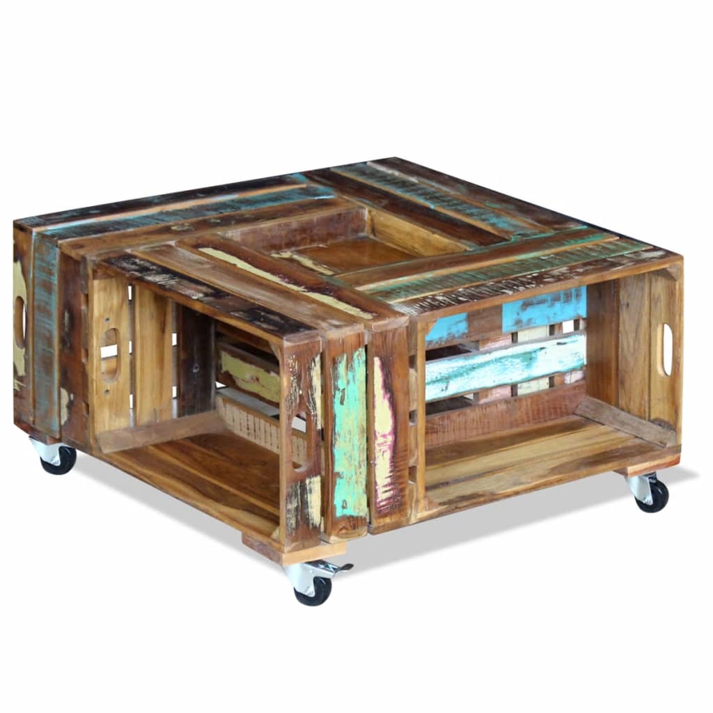 Coffee Table Solid Reclaimed Wood 70x70x35 cm- Coffee Tables - HomeShopIreland - Home Shop Ireland - Coffee Tables - Coffee Table Solid Reclaimed Wood 70x70x35 cm
