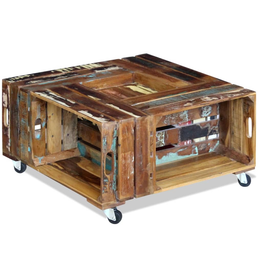 Coffee Table Solid Reclaimed Wood 70x70x35 cm- Coffee Tables - HomeShopIreland - Home Shop Ireland - Coffee Tables - Coffee Table Solid Reclaimed Wood 70x70x35 cm