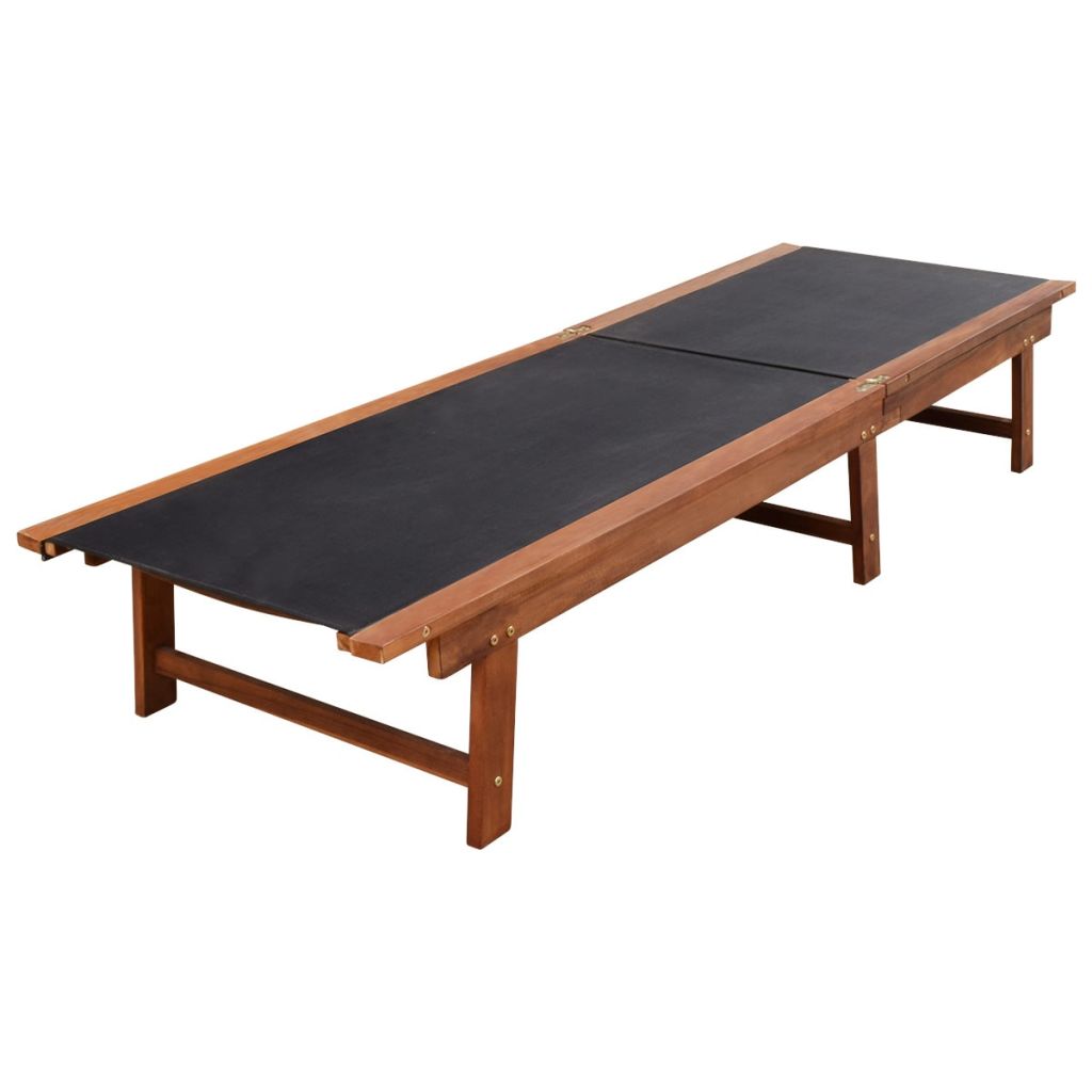 Sun Loungers 2 pcs with Table Solid Acacia Wood and Textilene- Sunloungers - HomeShopIreland - Home Shop Ireland - Sunloungers - Sun Loungers 2 pcs with Table Solid Acacia Wood and Textilene
