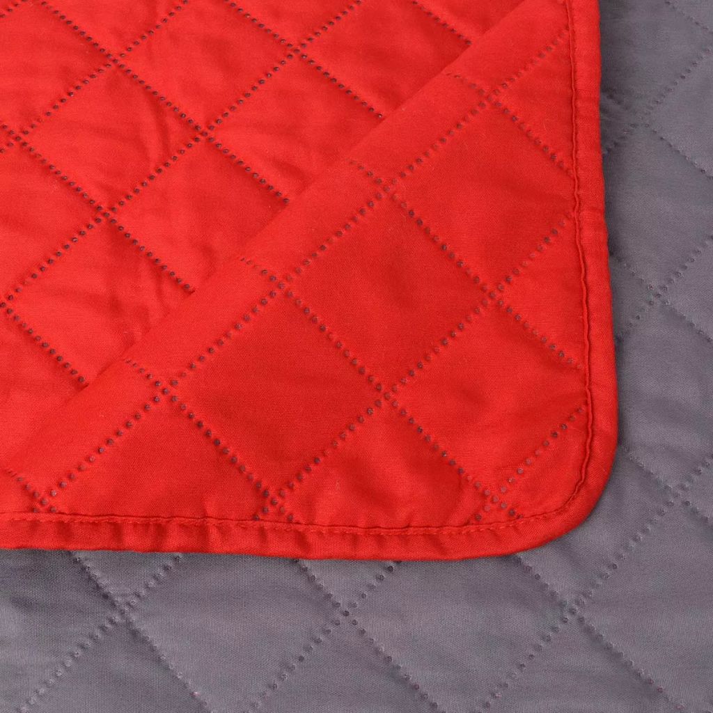 Double-sided Quilted Bedspread Red and Grey 230x260 cm- Quilts & Duvets - HomeShopIreland - Home Shop Ireland - Quilts & Duvets - Double-sided Quilted Bedspread Red and Grey 230x260 cm