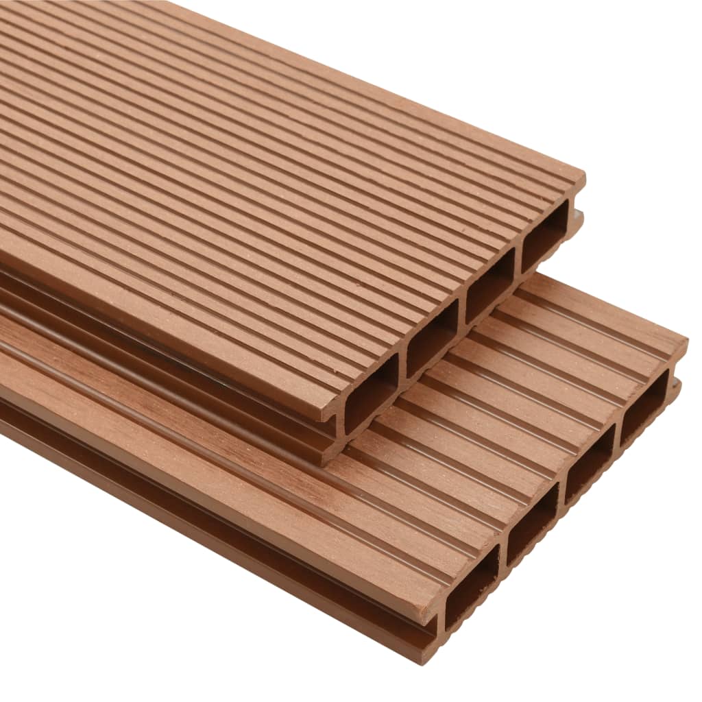WPC Decking Boards with Accessories 16 mÂ² 2.2 m Brown- Flooring & Carpet - HomeShopIreland - Home Shop Ireland - Flooring & Carpet - WPC Decking Boards with Accessories 16 mÂ² 2.2 m Brown