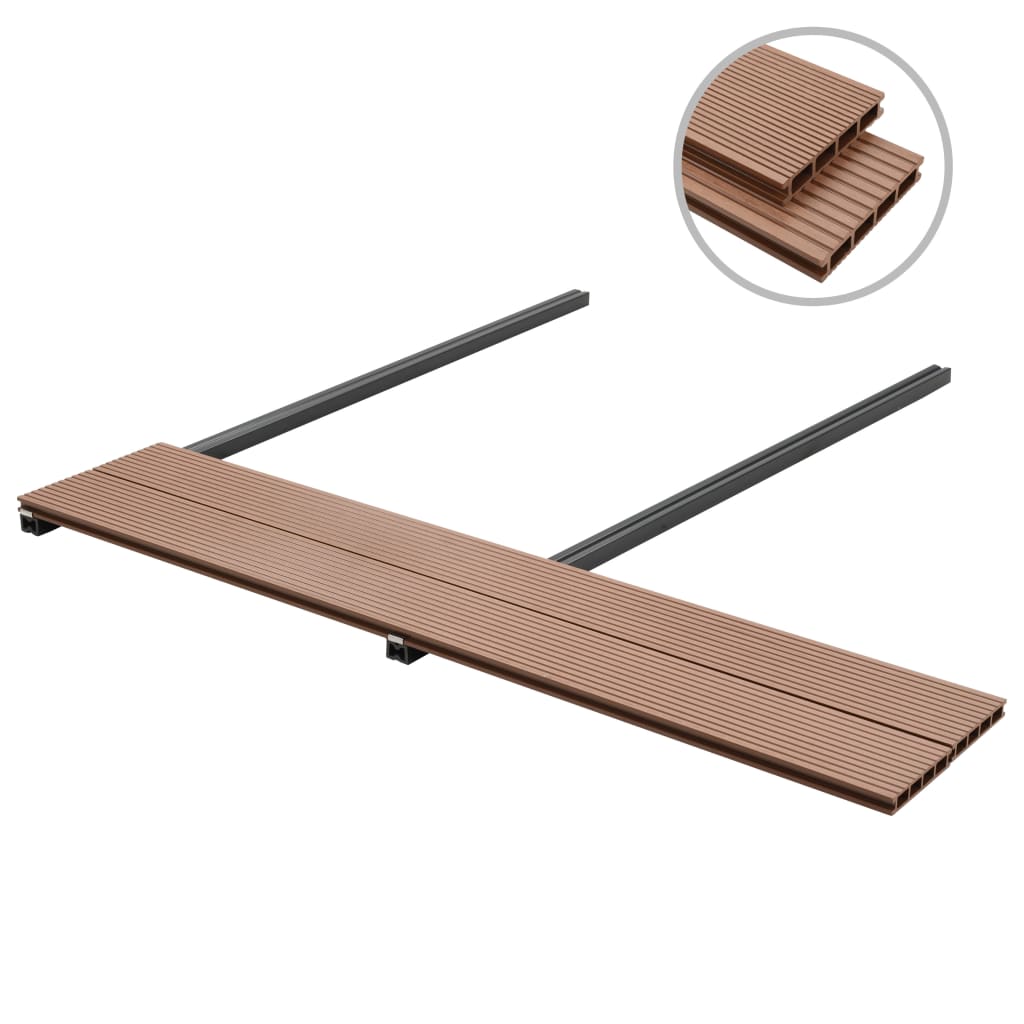 WPC Decking Boards with Accessories 16 mÂ² 2.2 m Brown- Flooring & Carpet - HomeShopIreland - Home Shop Ireland - Flooring & Carpet - WPC Decking Boards with Accessories 16 mÂ² 2.2 m Brown
