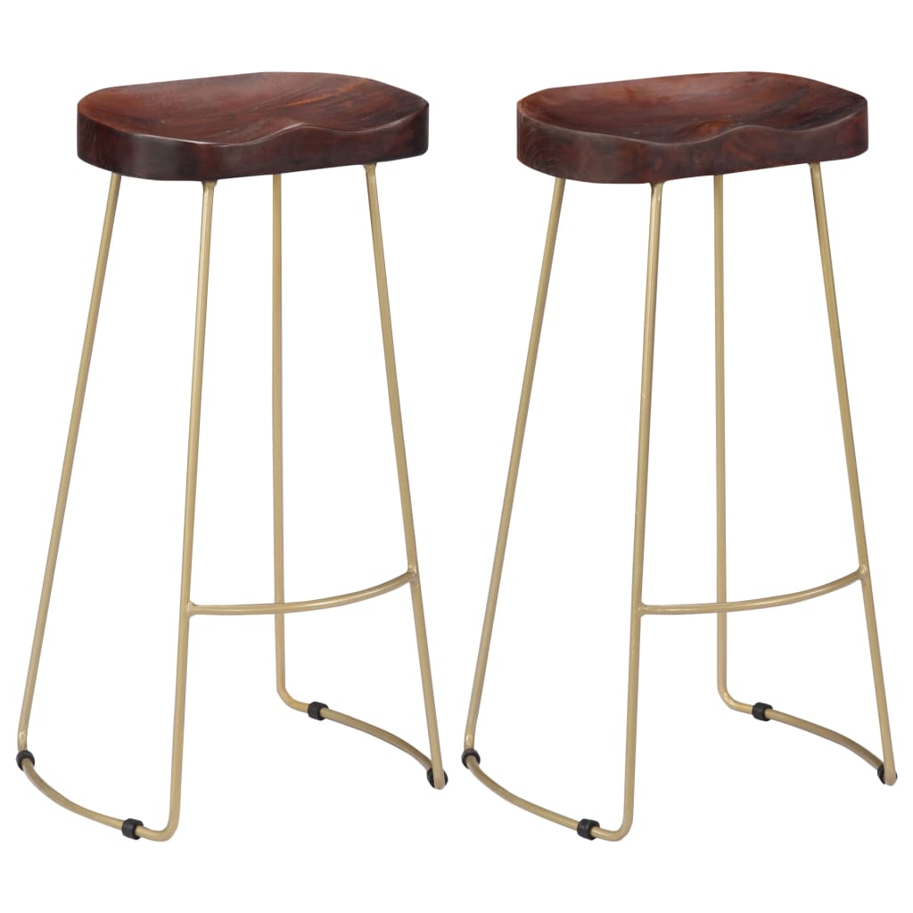 Gavin Bar Stools 2 pcs Solid Mango Wood- Table & Bar Stools - HomeShopIreland - Home Shop Ireland - Table & Bar Stools - Gavin Bar Stools 2 pcs Solid Mango Wood