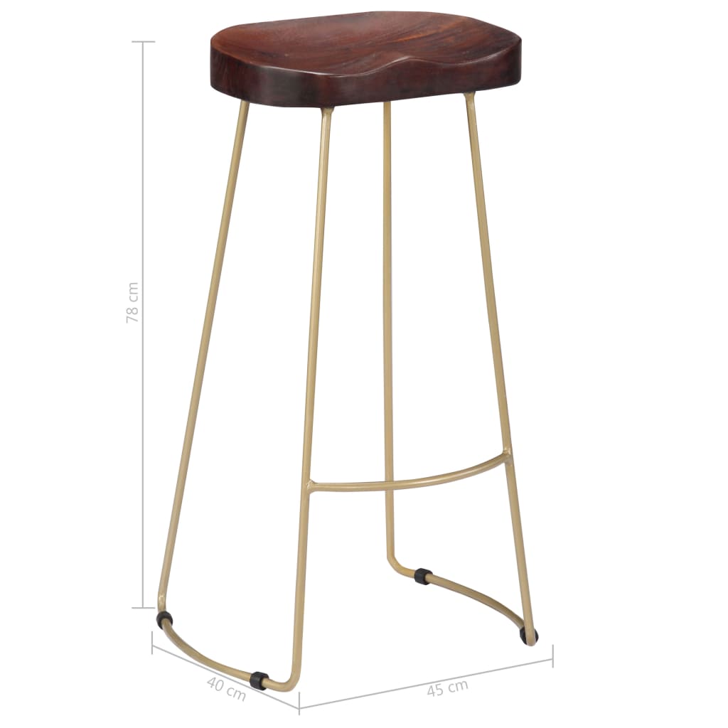 Gavin Bar Stools 2 pcs Solid Mango Wood- Table & Bar Stools - HomeShopIreland - Home Shop Ireland - Table & Bar Stools - Gavin Bar Stools 2 pcs Solid Mango Wood