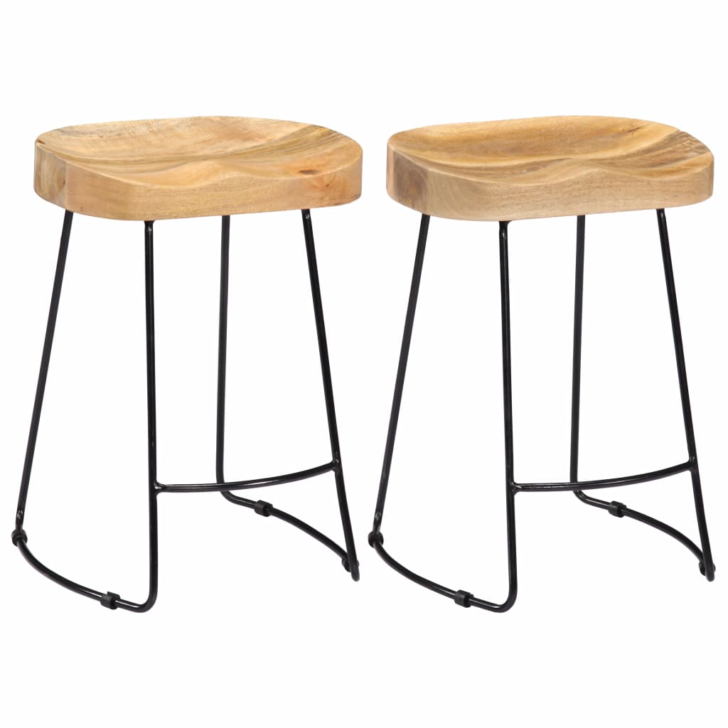 Gavin Bar Stools 2 pcs Solid Mango Wood- Table & Bar Stools - HomeShopIreland - Home Shop Ireland - Table & Bar Stools - Gavin Bar Stools 2 pcs Solid Mango Wood