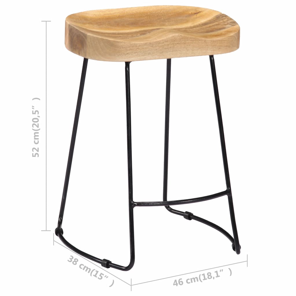 Gavin Bar Stools 2 pcs Solid Mango Wood- Table & Bar Stools - HomeShopIreland - Home Shop Ireland - Table & Bar Stools - Gavin Bar Stools 2 pcs Solid Mango Wood