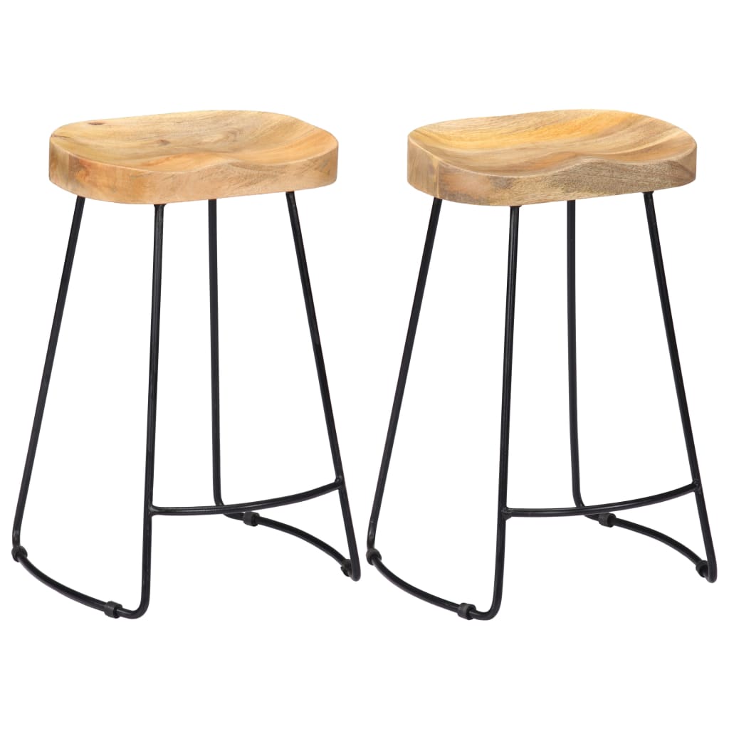 Gavin Bar Stools 2 pcs Solid Mango Wood- Table & Bar Stools - HomeShopIreland - Home Shop Ireland - Table & Bar Stools - Gavin Bar Stools 2 pcs Solid Mango Wood