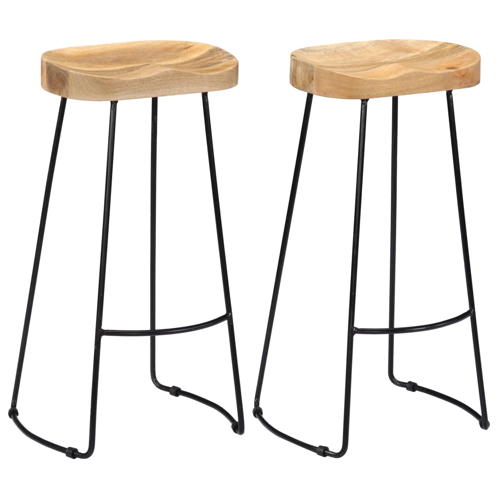 Gavin Bar Stools 2 pcs Solid Mango Wood- Table & Bar Stools - HomeShopIreland - Home Shop Ireland - Table & Bar Stools - Gavin Bar Stools 2 pcs Solid Mango Wood