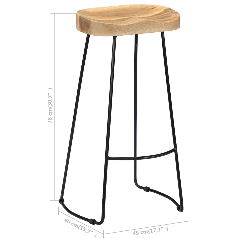 Gavin Bar Stools 2 pcs Solid Mango Wood- Table & Bar Stools - HomeShopIreland - Home Shop Ireland - Table & Bar Stools - Gavin Bar Stools 2 pcs Solid Mango Wood