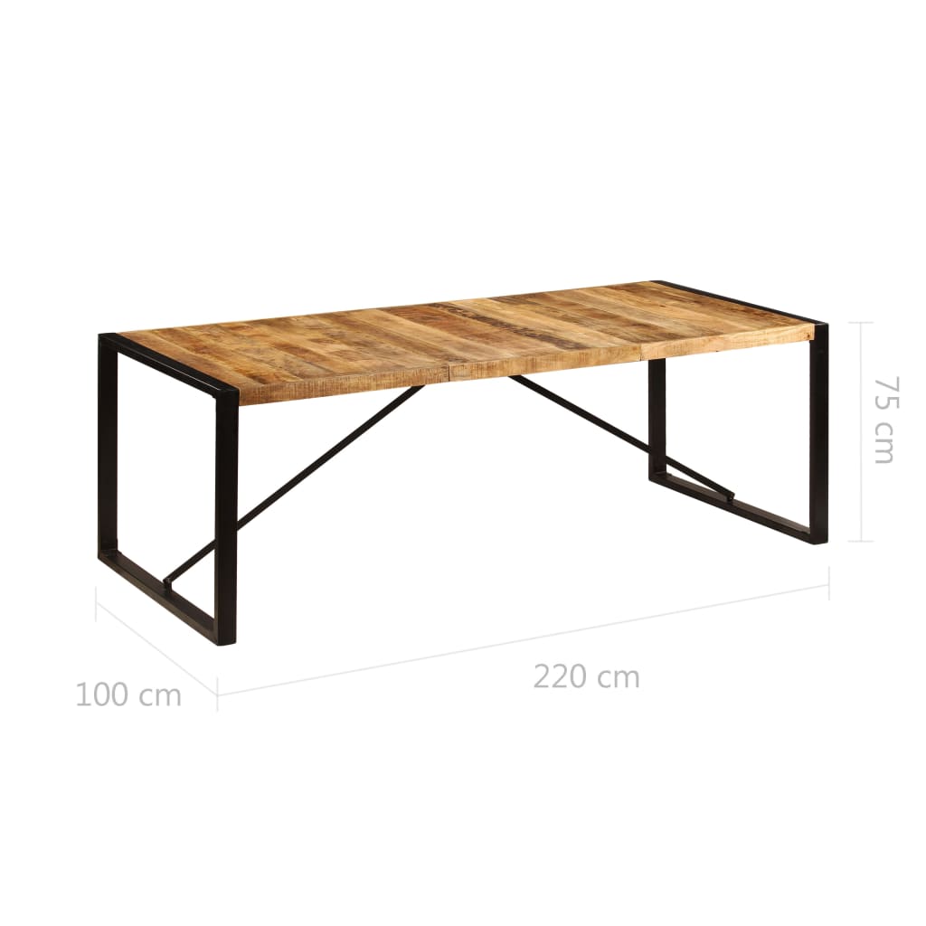 Dining Table 220x100x75 cm Solid Mango Wood- Kitchen & Dining Room Tables - HomeShopIreland - Home Shop Ireland - Kitchen & Dining Room Tables - Dining Table 220x100x75 cm Solid Mango Wood