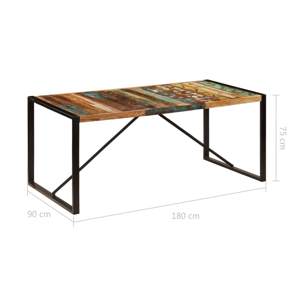 Dining Table 180x90x75 cm Solid Reclaimed Wood- Kitchen & Dining Room Tables - HomeShopIreland - Home Shop Ireland - Kitchen & Dining Room Tables - Dining Table 180x90x75 cm Solid Reclaimed Wood