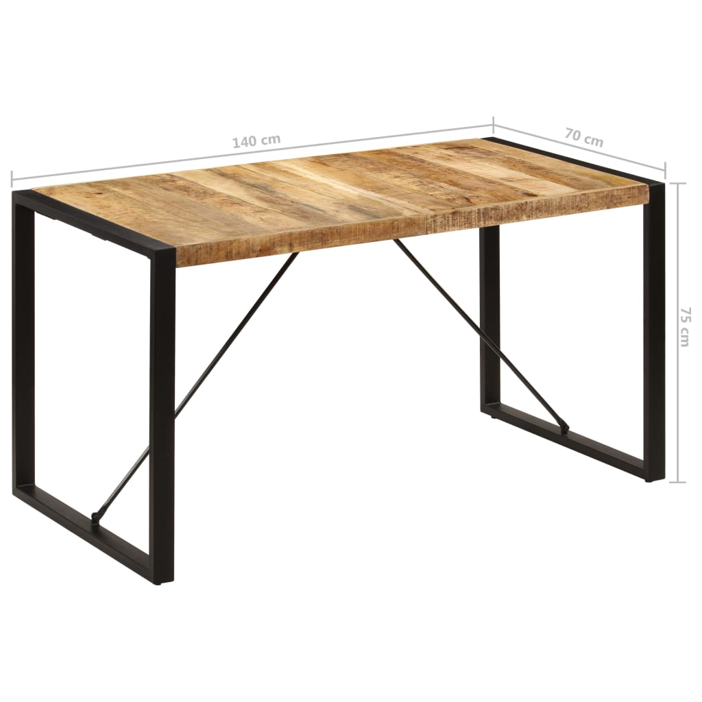 Dining Table 140x70x75 cm Solid Mango Wood- Kitchen & Dining Room Tables - HomeShopIreland - Home Shop Ireland - Kitchen & Dining Room Tables - Dining Table 140x70x75 cm Solid Mango Wood