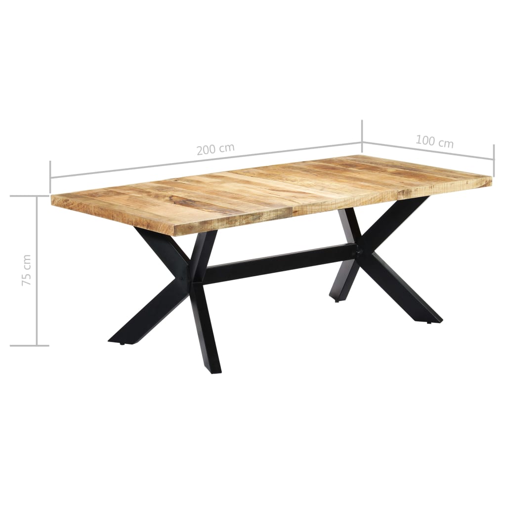 Dining Table 200x100x75 cm Solid Mango Wood- Kitchen & Dining Room Tables - HomeShopIreland - Home Shop Ireland - Kitchen & Dining Room Tables - Dining Table 200x100x75 cm Solid Mango Wood