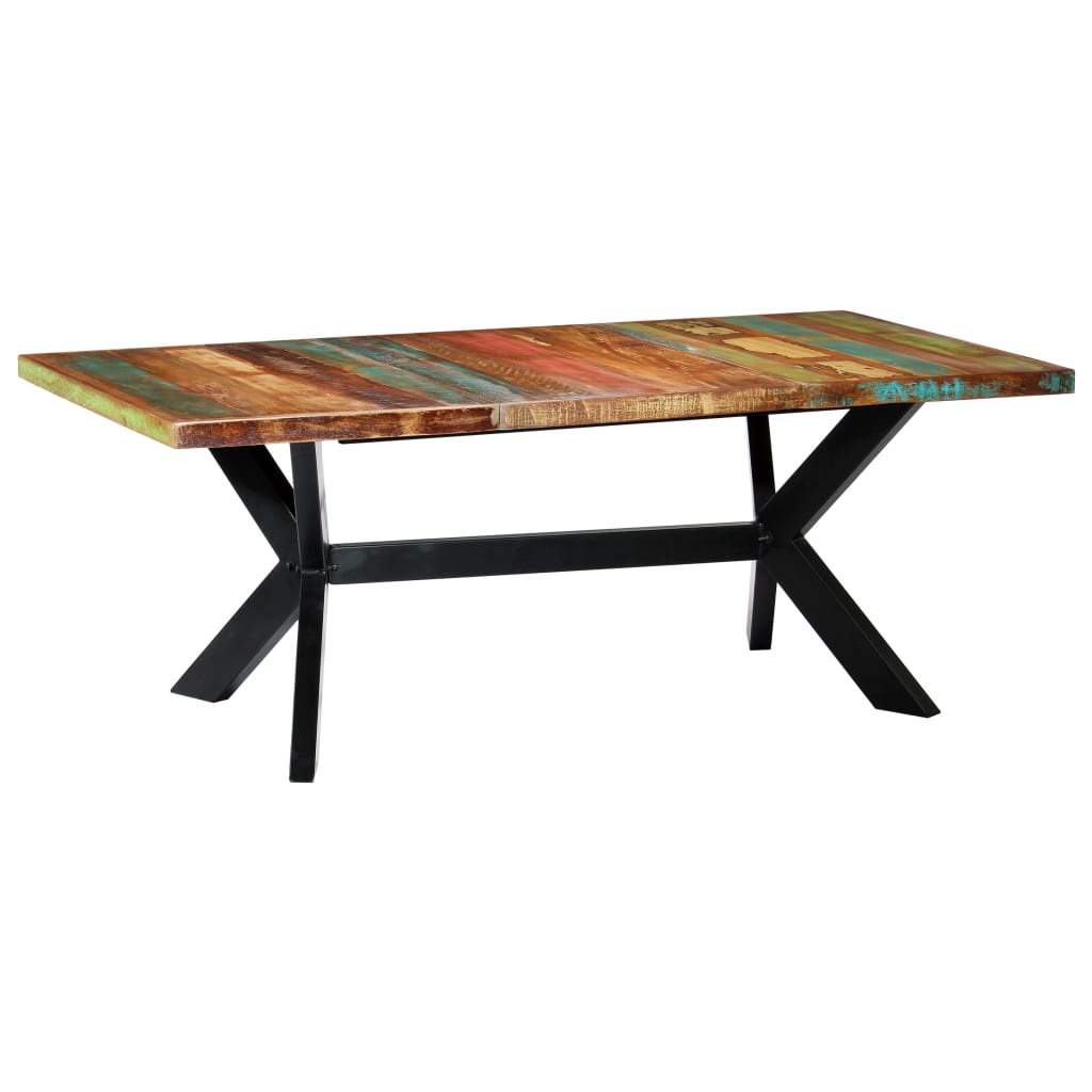 Dining Table 200x100x75 cm Solid Reclaimed Wood- Kitchen & Dining Room Tables - HomeShopIreland - Home Shop Ireland - Kitchen & Dining Room Tables - Dining Table 200x100x75 cm Solid Reclaimed Wood