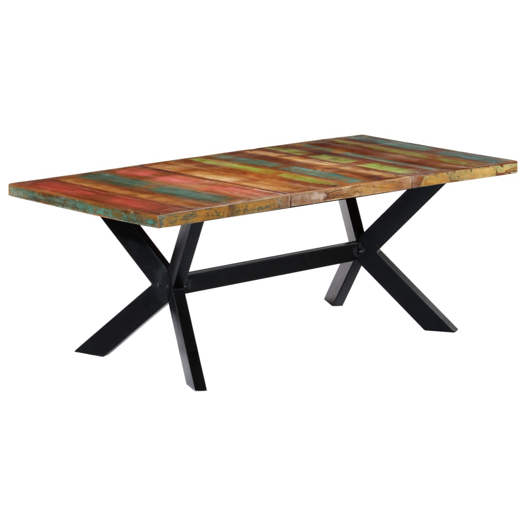 Dining Table 200x100x75 cm Solid Reclaimed Wood- Kitchen & Dining Room Tables - HomeShopIreland - Home Shop Ireland - Kitchen & Dining Room Tables - Dining Table 200x100x75 cm Solid Reclaimed Wood