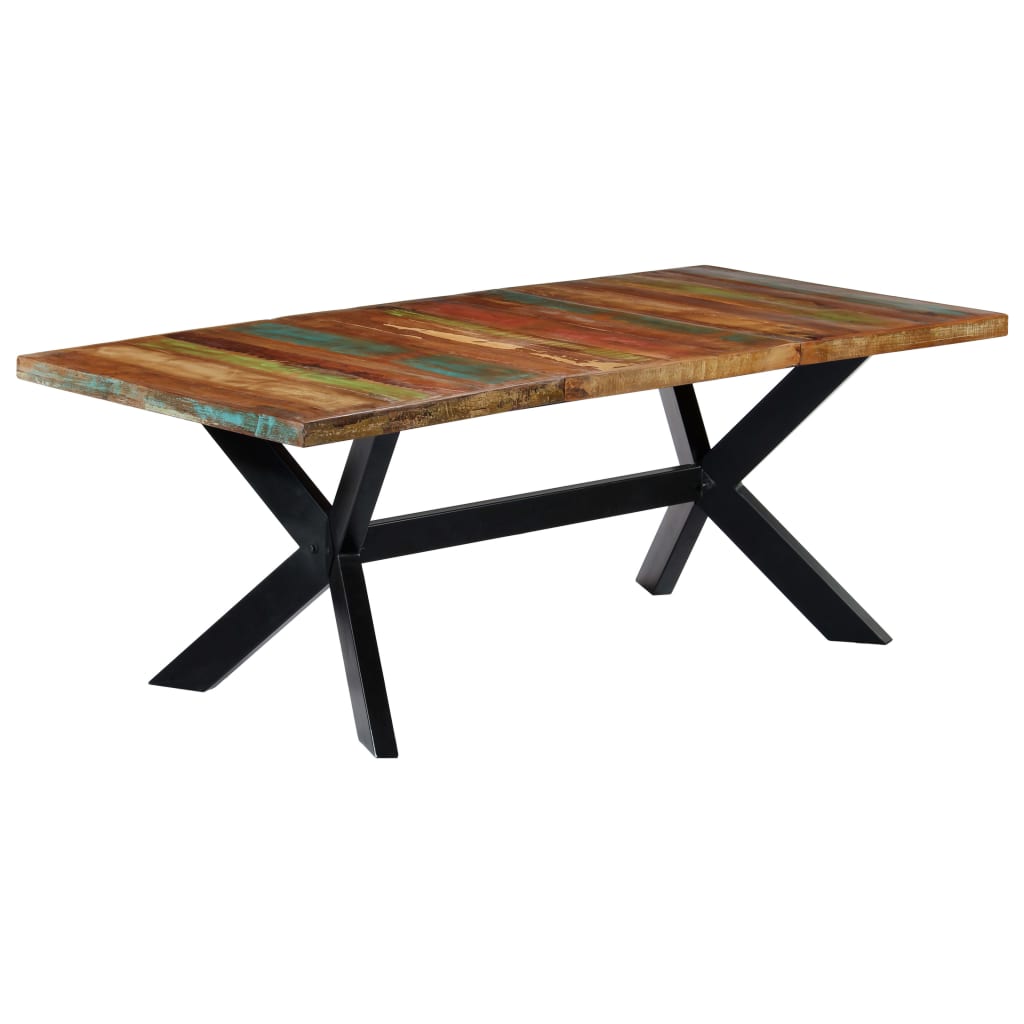 Dining Table 200x100x75 cm Solid Reclaimed Wood- Kitchen & Dining Room Tables - HomeShopIreland - Home Shop Ireland - Kitchen & Dining Room Tables - Dining Table 200x100x75 cm Solid Reclaimed Wood