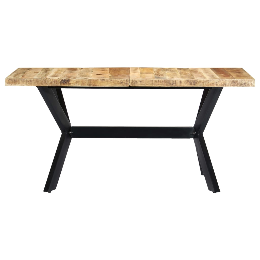 Dining Table 160x80x75 cm Solid Rough Mango Wood- Kitchen & Dining Room Tables - HomeShopIreland - Home Shop Ireland - Kitchen & Dining Room Tables - Dining Table 160x80x75 cm Solid Rough Mango Wood